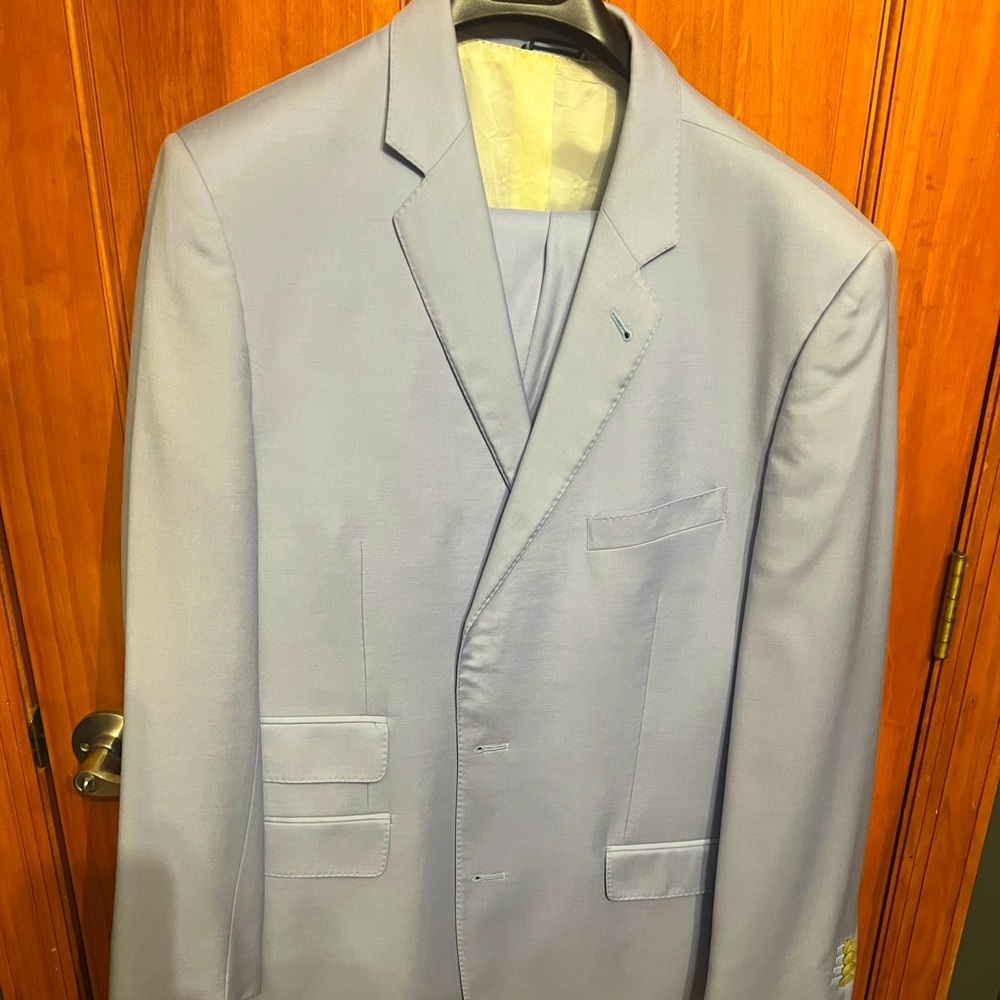 Custom MTM Powder Blue Suit Mens fits like 46R never worn